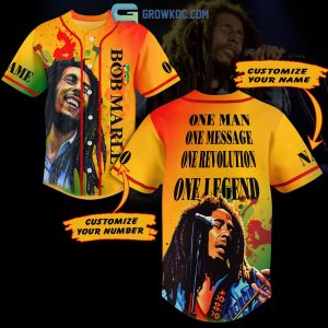 Bob Marley One Man One Message One Legend Personalized Baseball Jersey