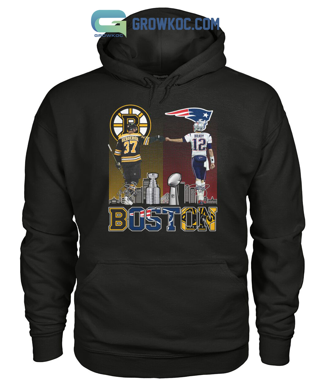 Boston Bruins Bergeron And New England Patriot Tom Brady Champions T Shirt  - Growkoc