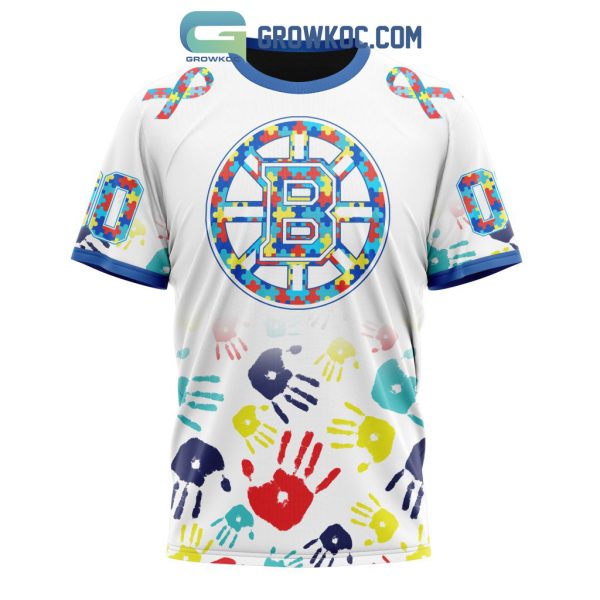 Boston Bruins NHL Special Autism Awareness Hands Hoodie T Shirt
