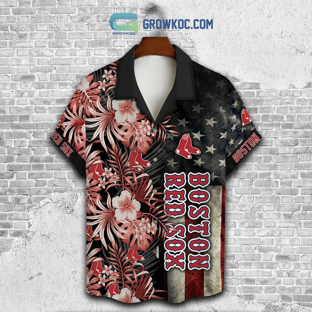 Boston Red Sox Baseball Flower Pattern Hawaiian Shirt For Men And