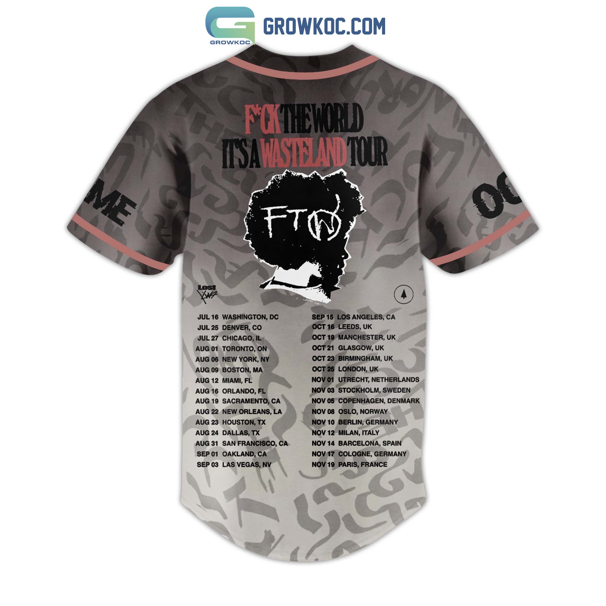 Brent Faiyaz F*ck The World It's A Wasterland Tour Personalized Baseball Jersey