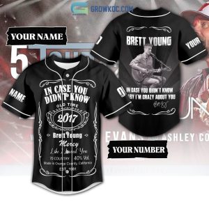 Brett Young In Case You Didn't Know Baby I'm Crazy About You Black Design Personalized Baseball Jersey