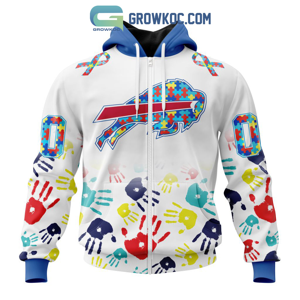 Buffalo Bills NFL Special Fearless Against Autism Hands Design Hoodie T  Shirt - Growkoc