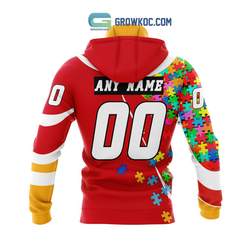 Calgary Flames NHL Autism Awarness Custom Hoodie T Shirt