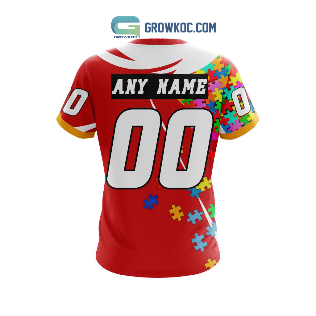 Calgary Flames NHL Autism Awarness Custom Hoodie T Shirt
