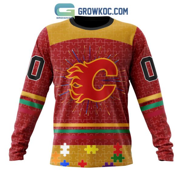 Calgary Flames NHL Special Fearless Against Autism Hoodie T Shirt