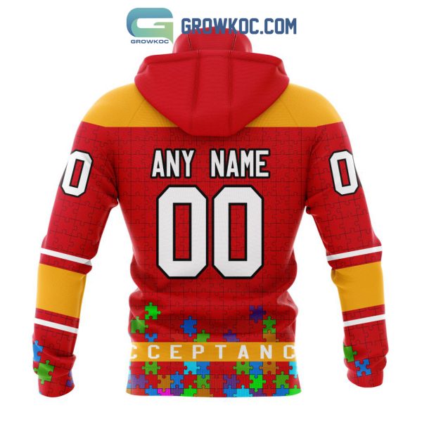 Calgary Flames NHL Special Unisex Kits Hockey Fights Against Autism Hoodie T Shirt