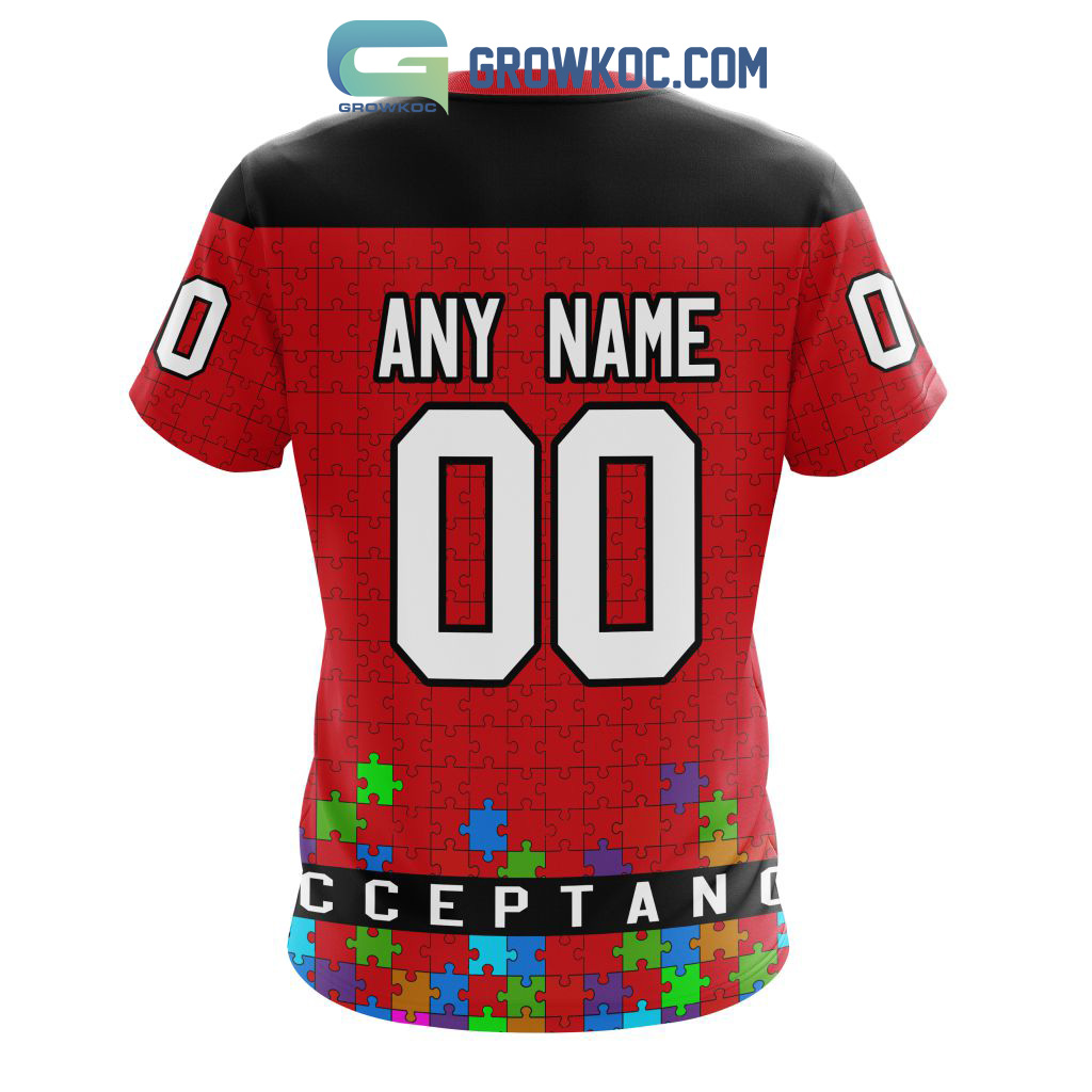 NHL Carolina Hurricanes Custom Name Number Hockey Fight Cancer