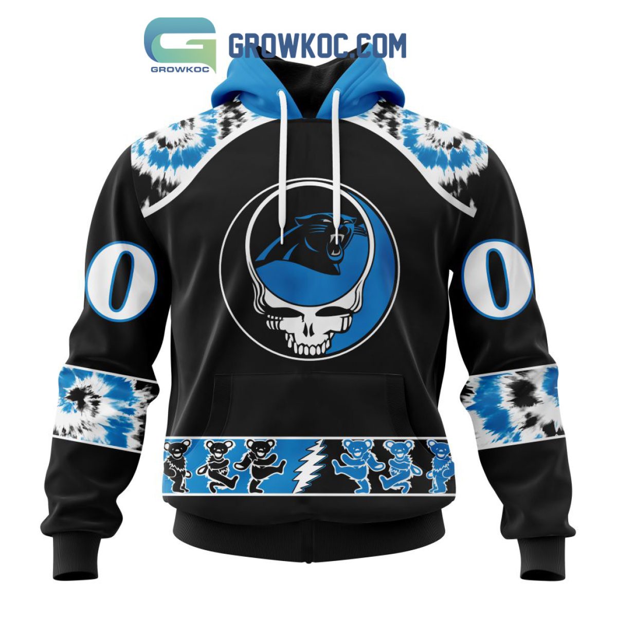 NFL Carolina Panthers Custom Name Number Black Home Jersey Fleece Oodie