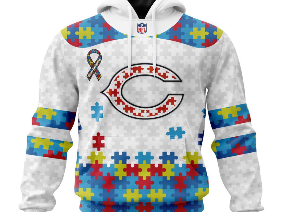 Chicago Bears NFL Special Autism Awareness Design Hoodie T Shirt - Growkoc