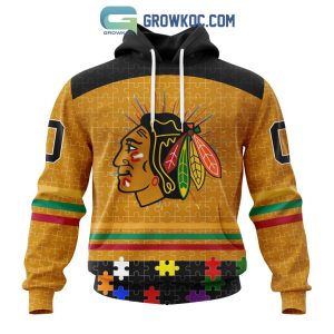 Chicago BlackHawks NHL Special Fearless Against Autism Hoodie T Shirt