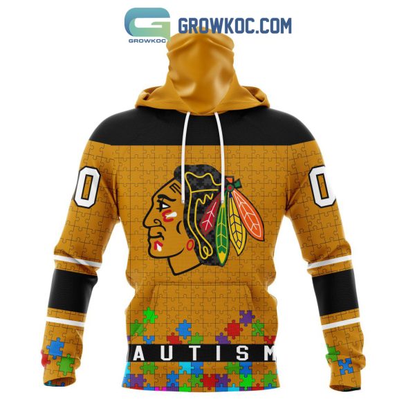 Chicago BlackHawks NHL Special Unisex Kits Hockey Fights Against Autism Hoodie T Shirt
