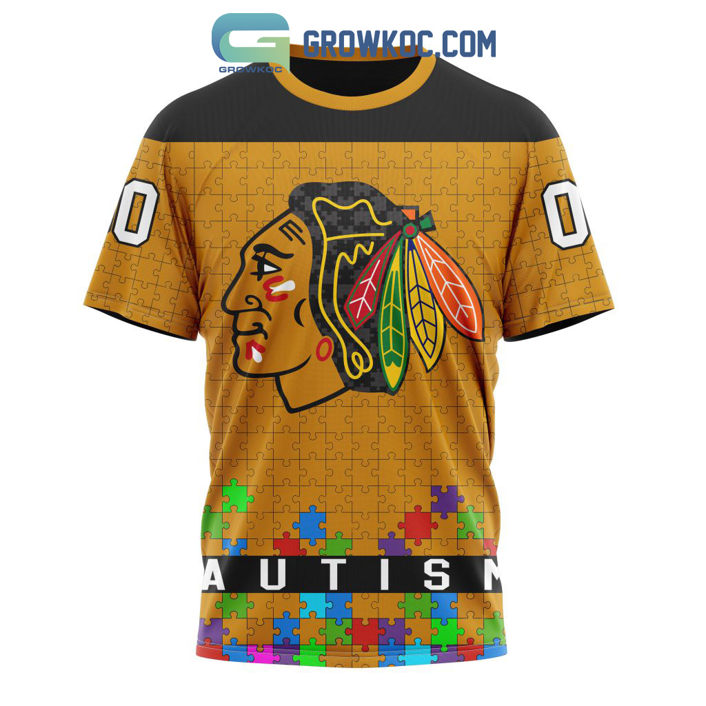 Chicago Blackhawks NHL Special Autism Awareness Design Hoodie T Shirt -  Growkoc