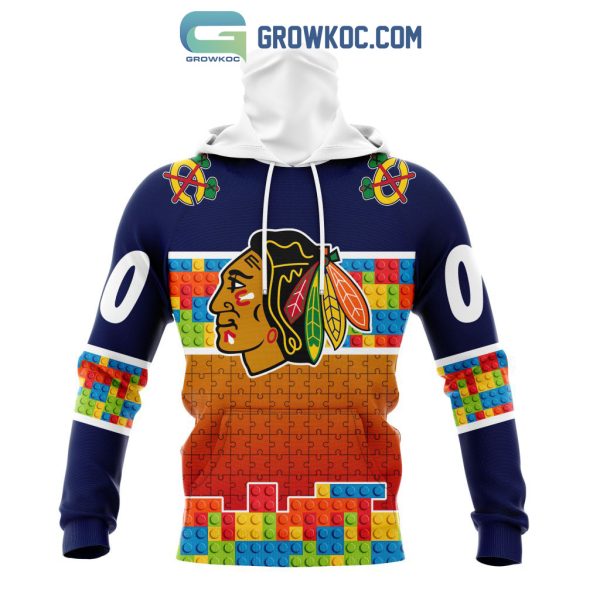 Chicago Blackhawks NHL Special Autism Awareness Design Hoodie T Shirt