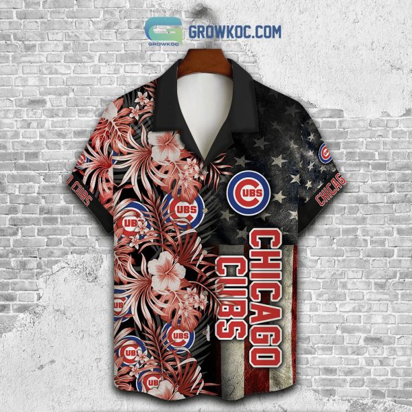 Chicago Cubs MLB American Flower Hawaiian Shirt