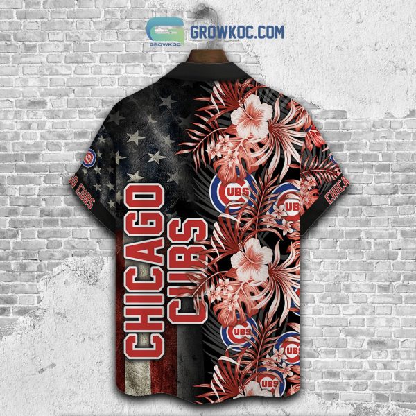 Chicago Cubs MLB American Flower Hawaiian Shirt