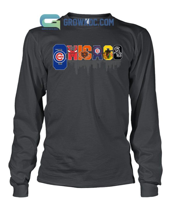 Chicago Cubs White Sox Bears Bull Blackhawks City Champions T Shirt