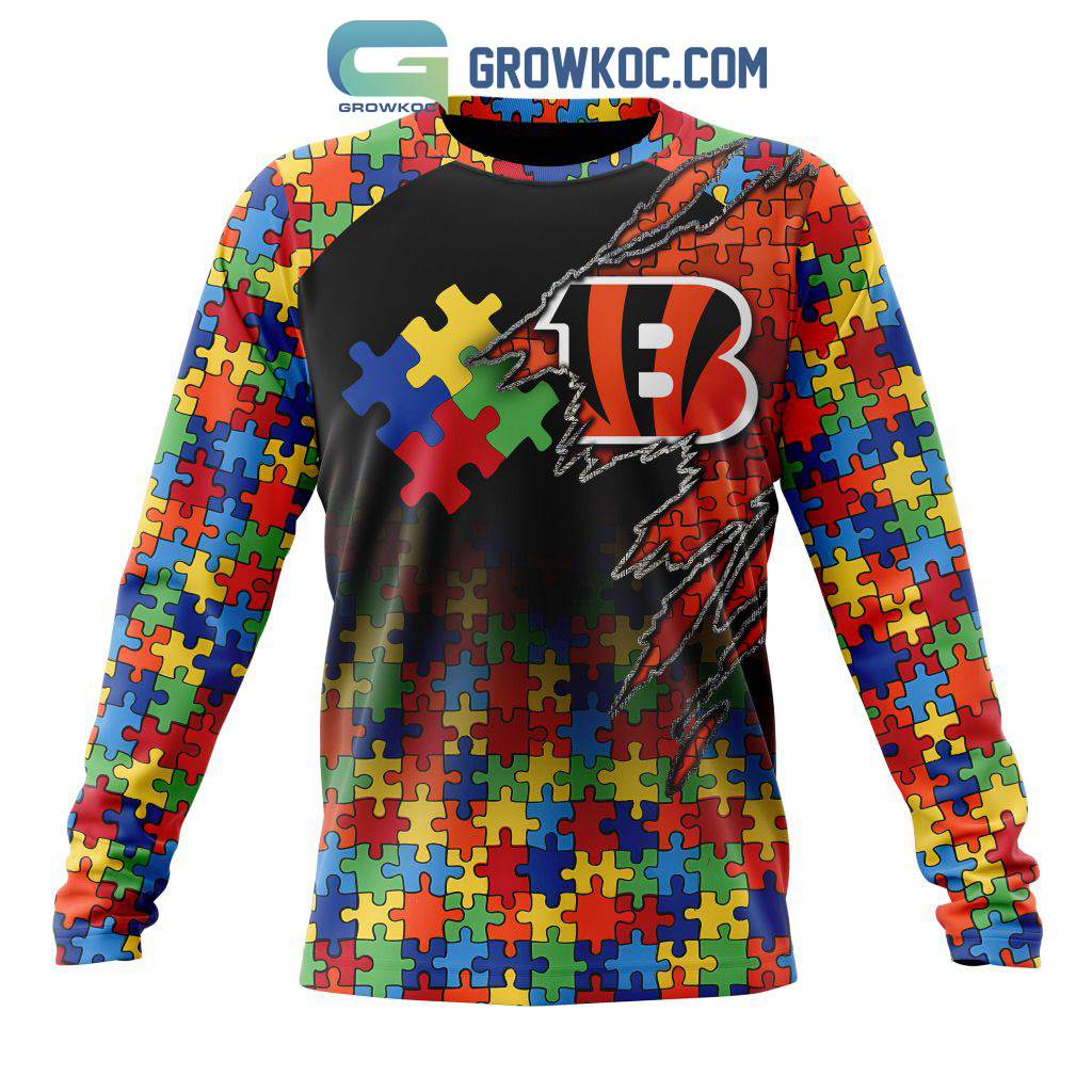 Cincinnati Bengals NFL Autism Awareness Personalized Hoodie T Shirt -  Growkoc