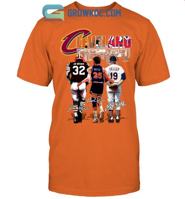 Cleveland Browns Jim Brown Cavaliers Price And Guardians Feller T Shirt