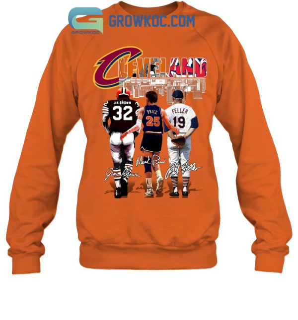 Cleveland Browns Jim Brown Cavaliers Price And Guardians Feller T Shirt