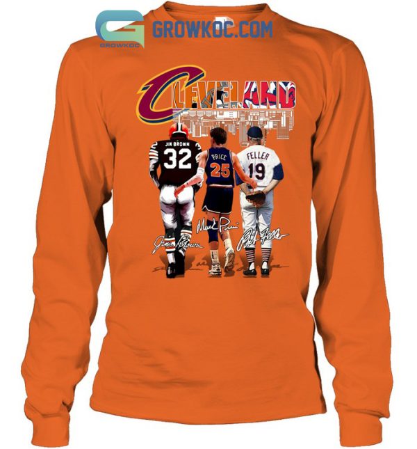 Cleveland Browns Jim Brown Cavaliers Price And Guardians Feller T Shirt