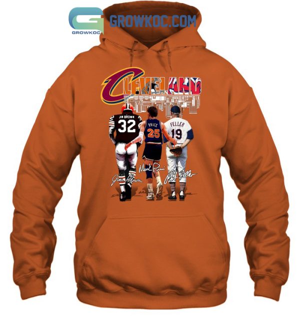 Cleveland Browns Jim Brown Cavaliers Price And Guardians Feller T Shirt