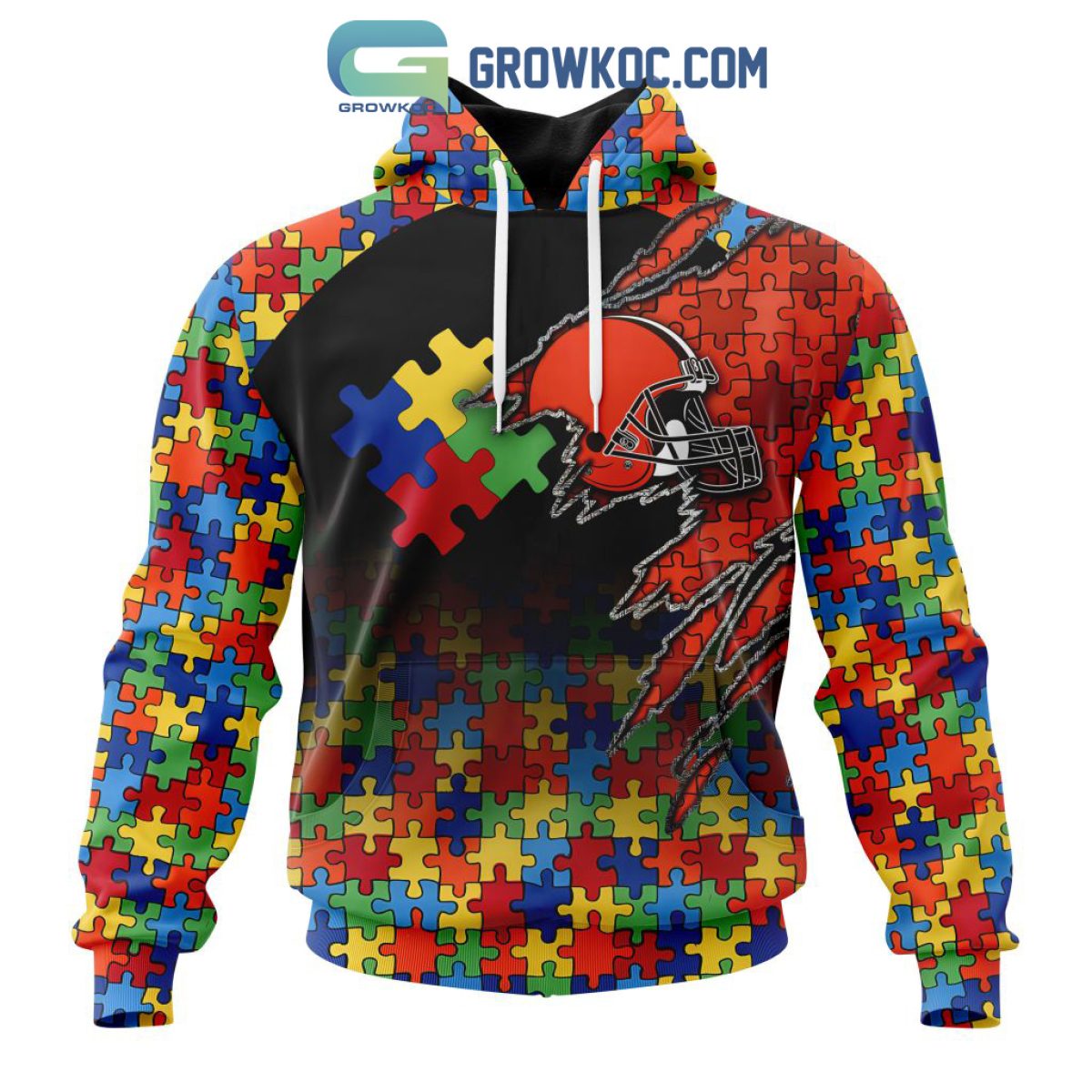 Persionalized NFL Cleveland Browns Special Autism Awareness Design Hoodie -  Torunstyle