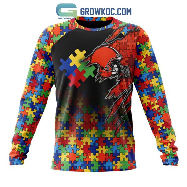 Cleveland Browns NFL Special Autism Awareness Design Hoodie T Shirt