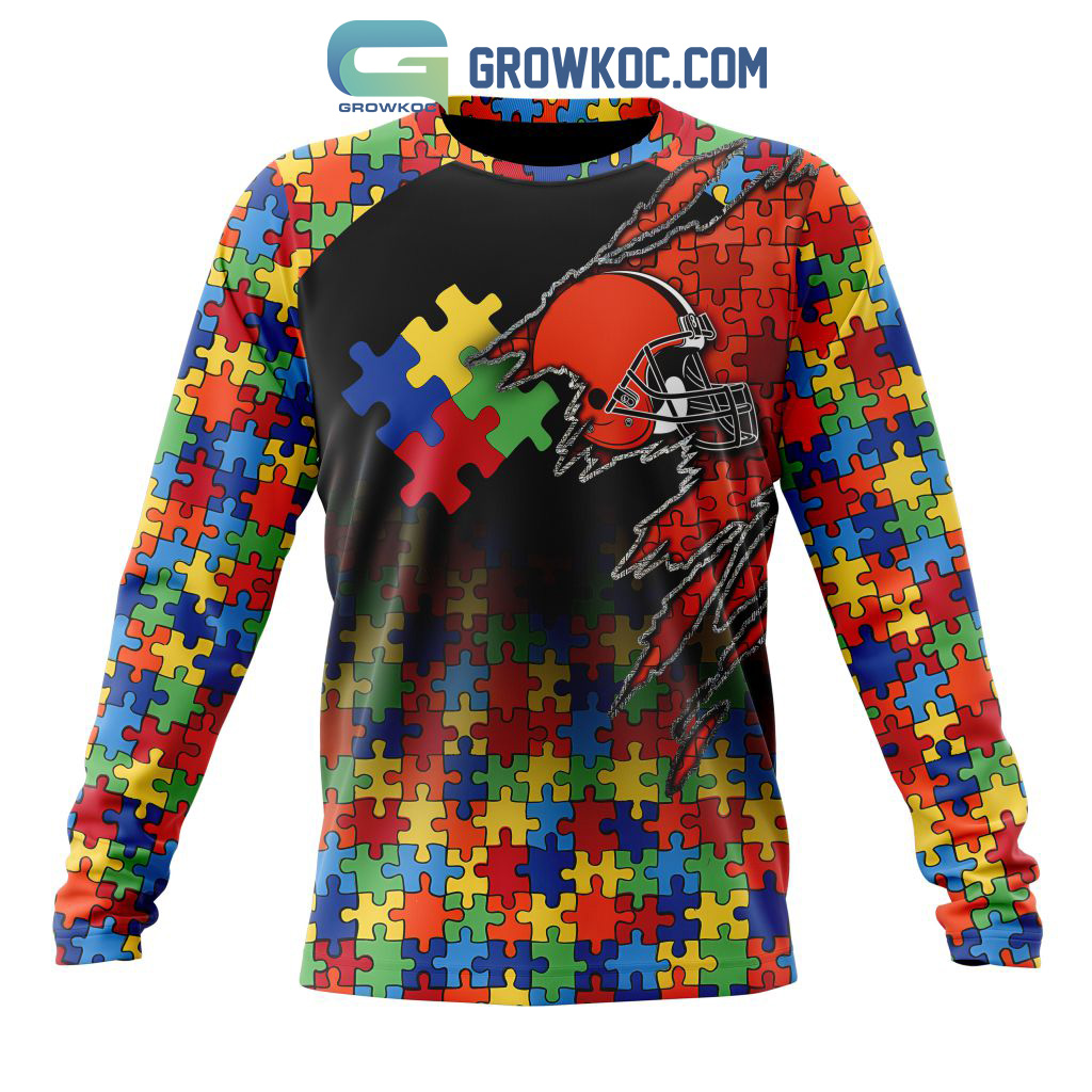 Persionalized NFL Cleveland Browns Special Autism Awareness Design Hoodie -  Torunstyle