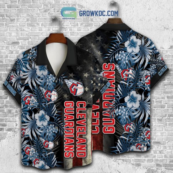 Cleveland Guardians MLB American Flower Hawaiian Shirt