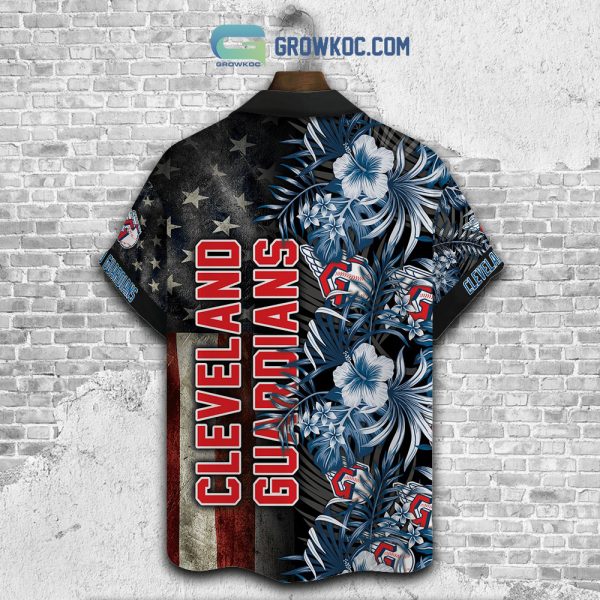 Cleveland Guardians MLB American Flower Hawaiian Shirt