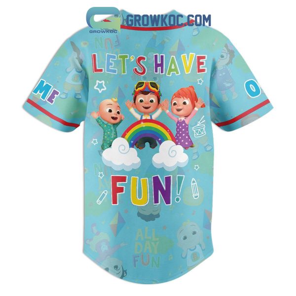 Cocomelon Cartoon Let’s Have Fun Personalized Baseball Jersey