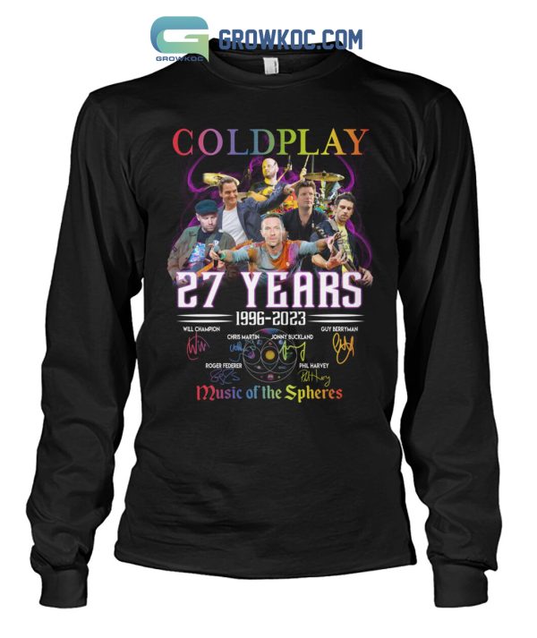 Cold Play 27 Years 1996 2023 Music Of The Spheres T Shirt
