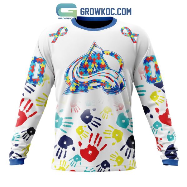 Colorado Avalanche NHL Special Autism Awareness Hands Hoodie T Shirt