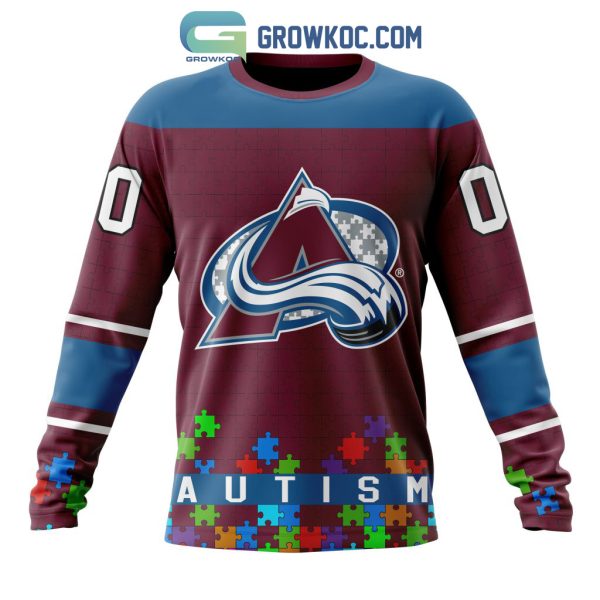 Colorado Avalanche NHL Special Unisex Kits Hockey Fights Against Autism Hoodie T Shirt