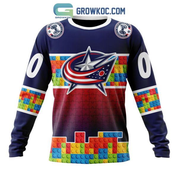 Columbus Blue Jackets NHL Special Autism Awareness Design Hoodie T Shirt