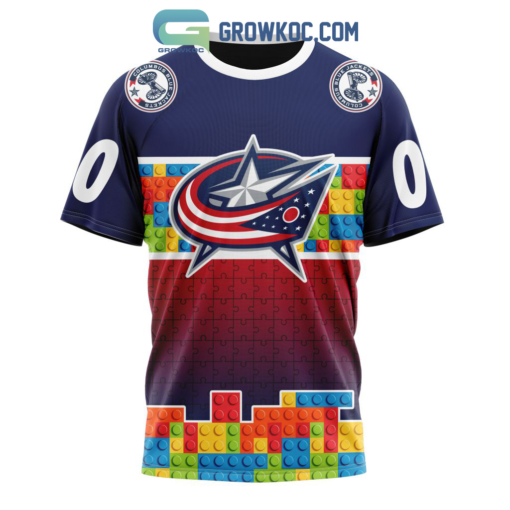 Columbus Blue Jackets NHL Special Autism Awareness Design Hoodie T