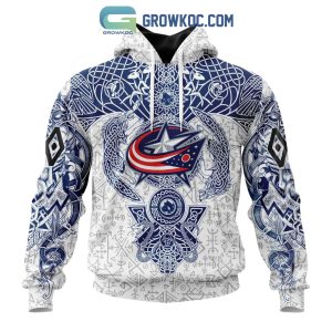 Columbus Blue Jackets NHL Special Norse Viking Symbols Hoodie T Shirt
