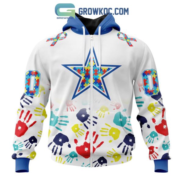 Dallas Cowboys NFL Special Fearless Against Autism Hands Design Hoodie T Shirt