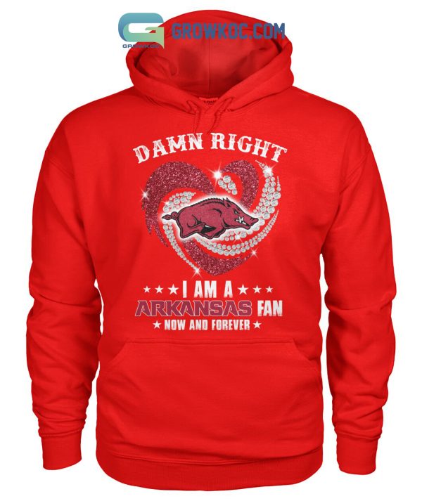 Damn Right I Am A Arkansas Fan Now And Forever T Shirt