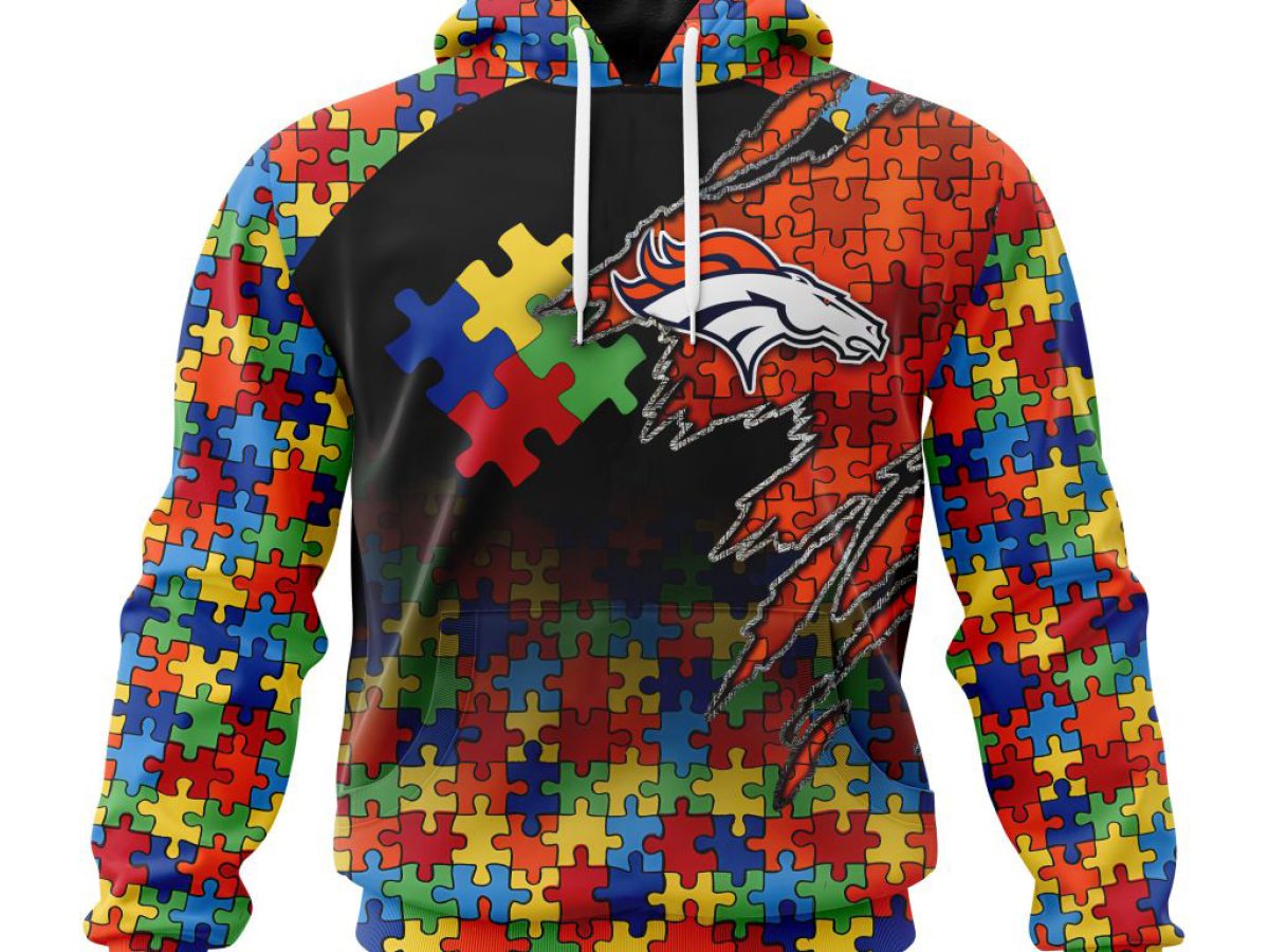 Denver Broncos NFL Special Autism Awareness Design Hoodie T Shirt - Growkoc