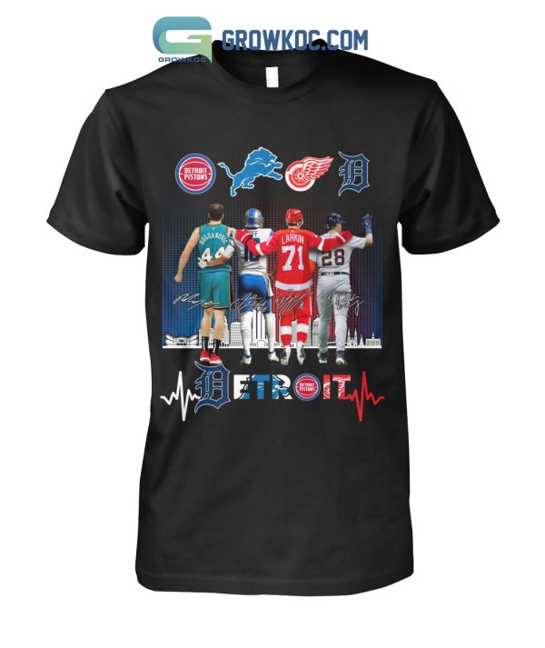 Detroit Lions Pistons Red Wings And Tigers Legend Team T Shirt
