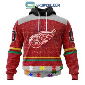 NHL Detroit Red Wings Personalized Special Design With Northern Lights Hoodie T Shirt