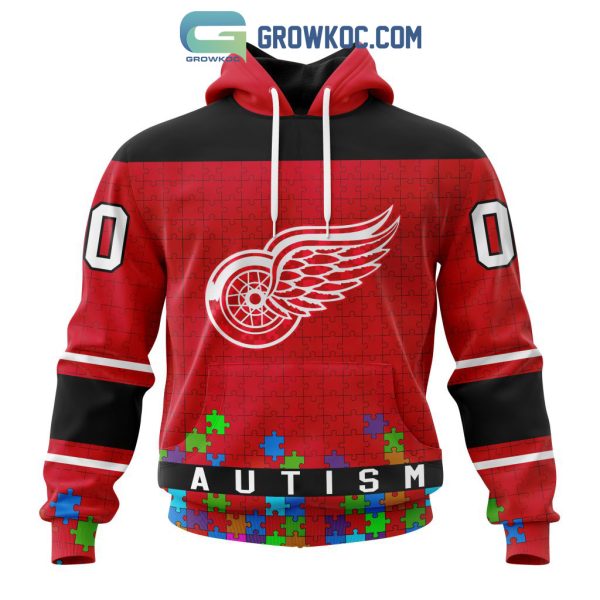 Detroit Red Wings NHL Special Unisex Kits Hockey Fights Against Autism Hoodie T Shirt