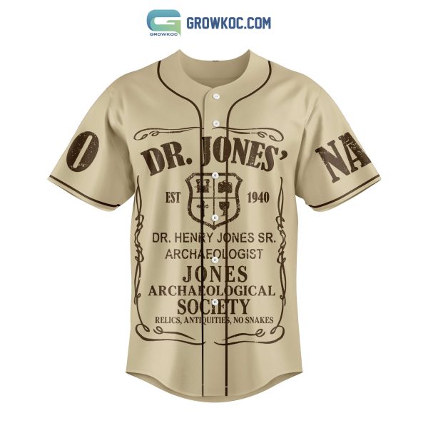 Dr Jones Professor Of Archaeology Personalized Baseball Jersey