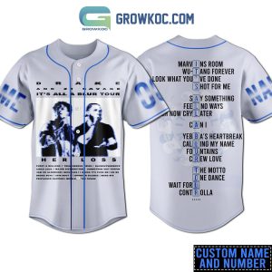 Drake And 21 Savage It’s All A Blur Tour Her Loss White Design Personalized Baseball Jersey