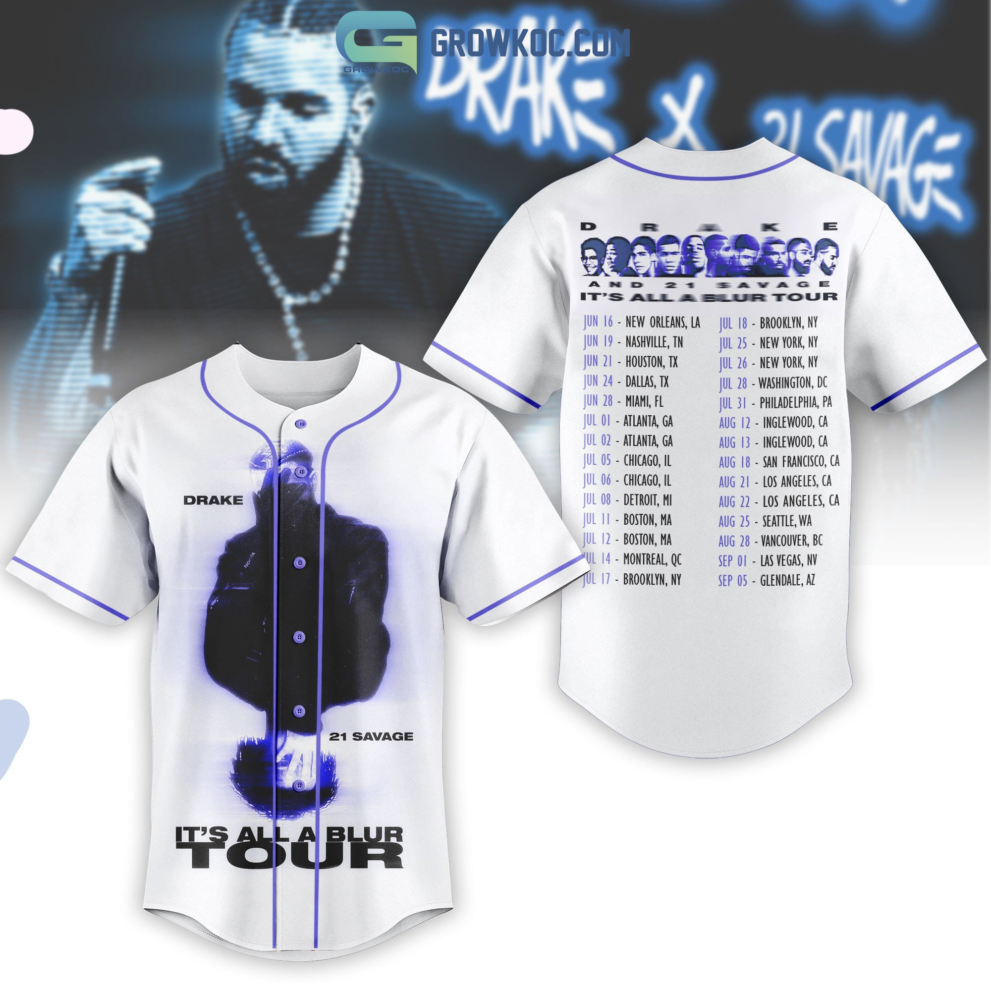 It's All A Blur Tour Drake 21 Savage T Shirt - Growkoc