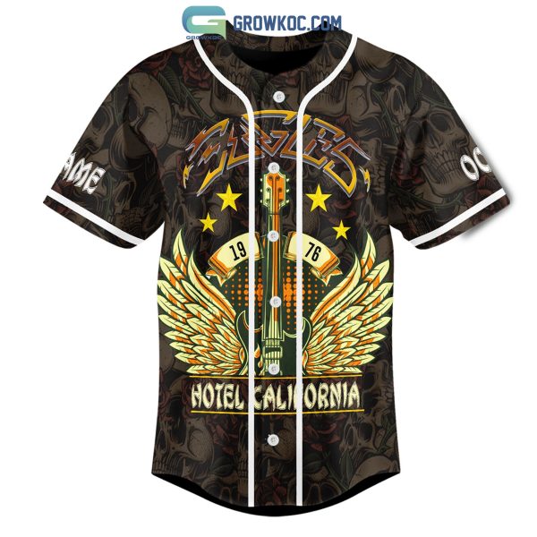 Eagles 1976 Hotel California On A Dark Desert Highway Cool Wind In My Hair Personalized Baseball Jersey