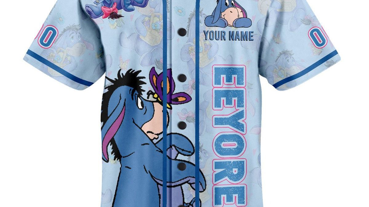 Personalization Eeyore Baseball Jersey, Eeyore Jersey Shirts