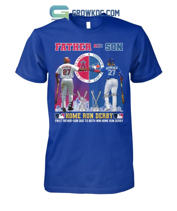 Father And Son Los Angeles Angel And Toronto Blue Jays Guerrero Home Run Derby T Shirt